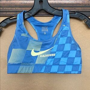 Nike Lacrosse Blue and Yellow Sports Bra